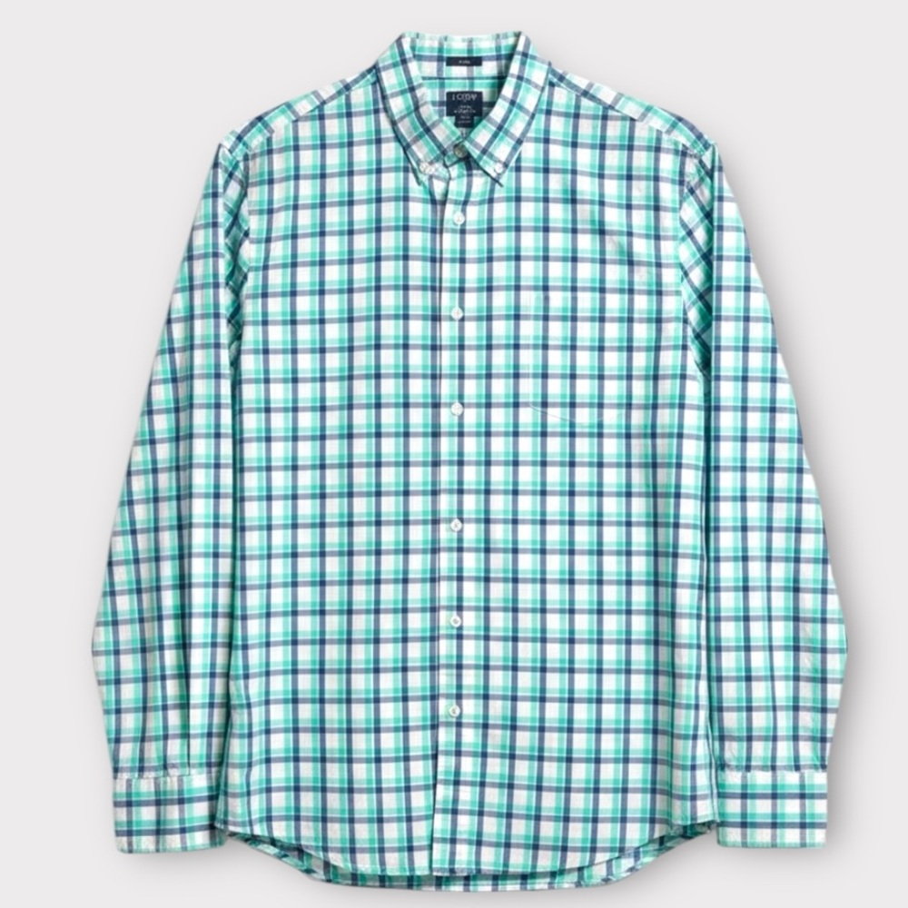 J. Crew Slim Flex Washed Plaid Button Shirt